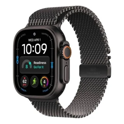Apple Watch Ultra 4 GPS + Cellular 49mm, Black Titanium Case with Black Titanium Milanese Loop - M